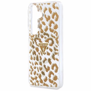 Guess dėklas IML Leopard Print Triangle MagSafe for Samsung Galaxy S26 rudas