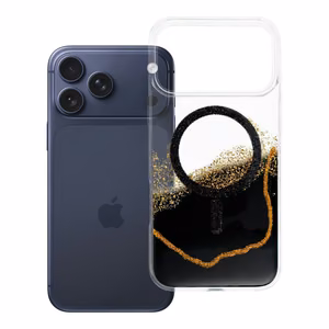 Dėklas iPhone 17 Pro Max / 18 Pro Max (žemas kameros kraštas) Golden suderinamas su MagSafe juodas