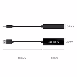 Orico UTJ-U3 1 Gigabit USB-A 3.0 išorinė tinklo plokštė - juoda