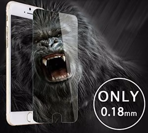 Screen protection glass "Gorilla 0.18mm" Apple iPhone 6/6S black bulk