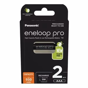 Rechargeable batteries PANASONIC ENELOOP PRO AAA 930 mAh 2 szt (BK-4HCDE/2CP)