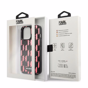 Karl Lagerfeld monogramos plokštelė iPhone 13 Pro / 13 6.1" dėklas - rožinė
