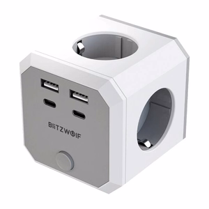 BlitzWolf BW-EC2 8-в-1 Power Cube (4xAC / 2x USB-A / 2x USB-C)