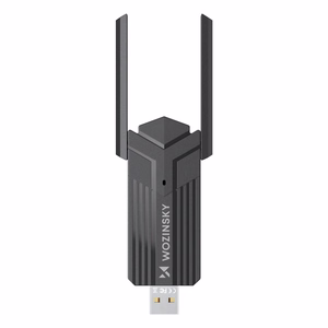 Wozinsky WAX-1800 dviejų dažnių juostų belaidis USB 3.0 WiFi 6 adapteris - juodas