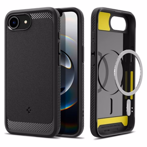 Spigen Rugged Armor MagSafe Dėklas telefonui iPhone 16e - juodas
