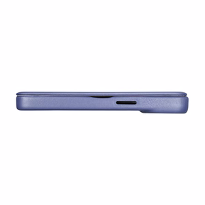 iCarer CE Premium odinis folio dėklas iPhone 14 Plus magnetinis atverčiamas odinis folio dėklas MagSafe šviesiai violetinė