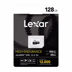„Lexar“ didelio patvarumo „microSDHC“/„microSDXC“ 128 GB atminties kortelė