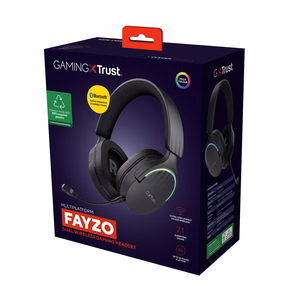 Trust GXT 491 Fayzo Ausinės su mikrofonu laidinės ir belaidės ant galvos žaidimams USB Type-C Bluetooth juodos