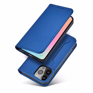 Magnet Card Case для Samsung Galaxy S23 Ultra флип-чехол кошелёк подставка синий