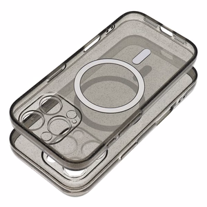 Чехол для Samsung S26 ULTRA Clear Mag Cover (STR) совместимый с MagSafe чёрный с блёстками