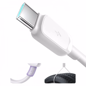 Joyroom Multi-Color Series A14 USB-A / USB-C 3A кабель 1.2m - белый
