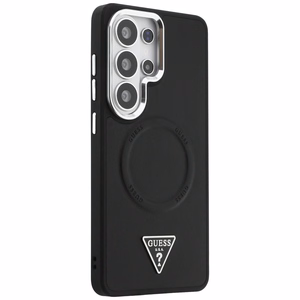 Guess Embossed Ring Triangle Logo MagSafe Чехол для Samsung Galaxy S26 Ultra - чёрный