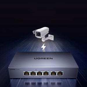 Коммутатор Ugreen на 6 портов 1Gb/s Ethernet с PoE - серый