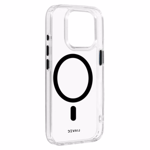 Liavec Blizgus Magnetinis Skaidrus dėklas telefonui Iphone 15 Pro Max juoda