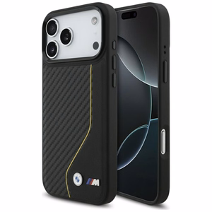 BMW M Carbon Line & Logo Magnetinis dėklas telefonui iPhone 17 Pro Max - geltonas
