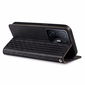 Magnet Strap Case чехол для Xiaomi Redmi Note 11 Pro кошелёк + мини-подвеска ремешок чёрный