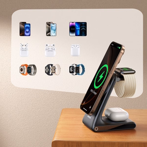 Joyroom JR-W15 belaidis įkroviklis 3 viename įkrovimo stotelė su MagSafe - juodas