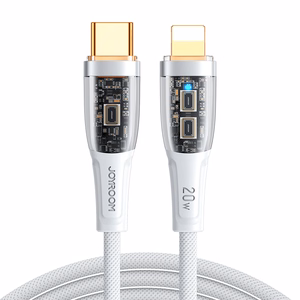 Joyroom Star-Cloud Series A3 USB-C / Lightning kabelis 20W 1.2m su išmaniu jungikliu - baltas