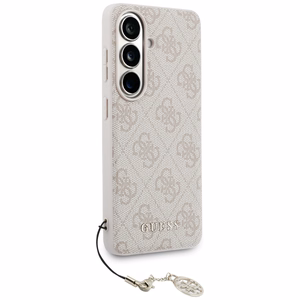 „Guess 4G Classic Logo Charm“ dėklas su „MagSafe“, skirtas „Samsung Galaxy S26“, rožinis