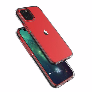 Spring Case прозрачный TPU гелевый защитный чехол с цветной рамкой для iPhone 13 mini голубой