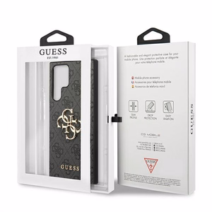 Guess GUHCS22L4GMGGR S908 S22 Ultra серый/серый жёсткий чехол 4G Big Metal Logo