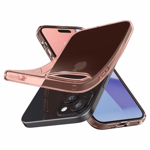 Spigen Crystal Flex чехол для iPhone 15 Plus - розовый/прозрачный