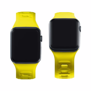 38/40/41/42 mm Yellow (small) - 3mk Silicone Watch Strap for Apple