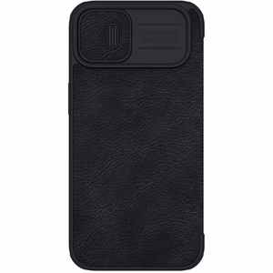 Nillkin Qin Leather Pro Case iPhone 14 Plus с защитой камеры флип-чехол чёрный