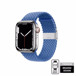Плетёный ремешок Crong Wave Band для Apple Watch 44 / 45 / 46 / 49 мм, синий