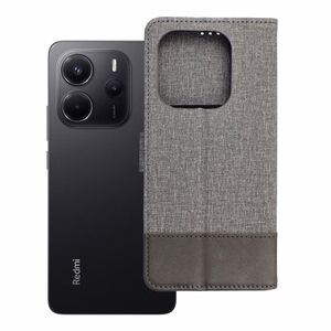 GOMMA knygos tipo dėklas telefonui Xiaomi Redmi Note 14 4G (GLOBAL - 164,84mm x 78,15mm x 8,16mm) pilkas