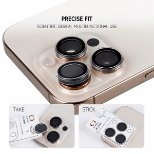 Grūdintas stiklas Tel Protect 3D objektyvo apsauga kamerai Iphone 15/15 Plus juoda (2 objektyvai)