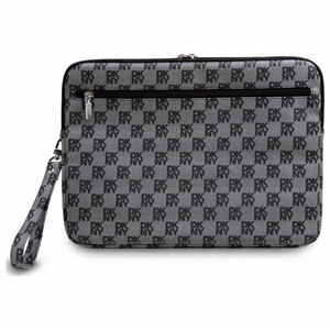 DKNY 16" nešiojamojo kompiuterio dėklas su languotu raštu ir juostomis - juodas