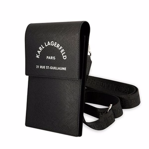 KARL LAGERFELD universali mobiliojo telefono krepšys (Embossed RSG) juodas