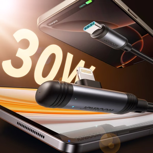 Joyroom S-A56 EnjoyX serijos 90° USB-C - Lightning kabelis 30W 1.2m - juodas
