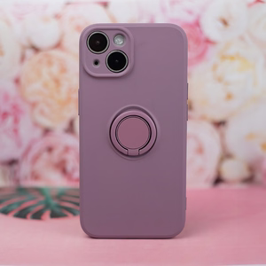 Dėklas telefonui su piršto laikikliu Xiaomi Redmi Note 13 5G (global) šviesiai violetinės spalvos