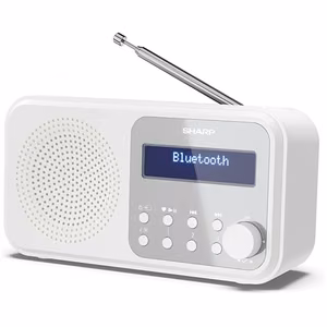 Sharp Tokyo портативное цифровое радио DR-P420(WH), Bluetooth, белое (Sharp DR-P420(WH) Tokyo портативное цифровое радио, FM/DAB/DAB+, Bluetooth 5.0, питание от USB или батарей, снежно-белый)