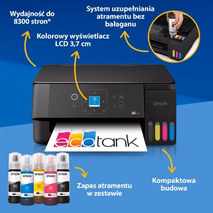 Epson EcoTank L3361 – spalvinis rašalinis daugiafunkcis spausdintuvas, A4, Wi-Fi, juodos spalvos