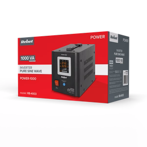 Rebel POWER-1000 emergency power supply, pure sine wave inverter with charging, 12 V / 230 V, 1000 VA / 700 W