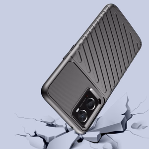 Griaustinio dėklas lankstus šarvuotas dangtelis Oppo A76 / Oppo A36 / Realme 9i juodas