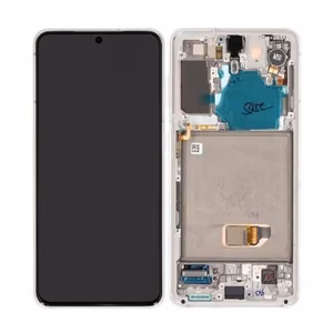 Originalus Samsung G991 S21 5G LCD ekranas su jutikliniu ekranu ir rėmeliu, Phantom White spalvos (naudotas, B klasė)
