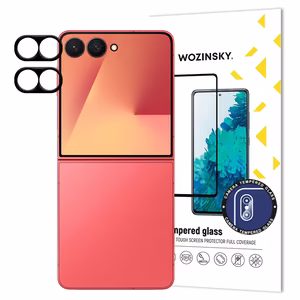 Чёрное Wozinsky Full Camera стекло для Samsung Galaxy Z Flip 7, набор 2 шт.