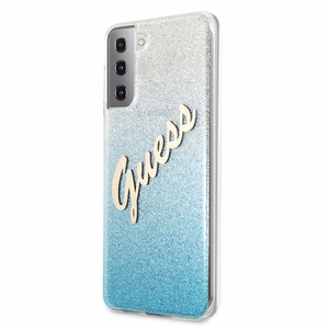 Guess GUHCS21MPCUGLSBL S21+ G996 mėlynas/mėlynas kietas dėklas Blizgus Gradientas Script