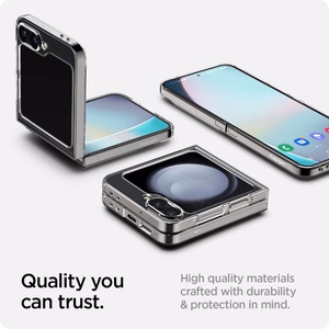 Spigen AirSkin dėklas, skirtas Samsung Galaxy Z Flip6 / Z Flip7 FE, visiškai skaidrus