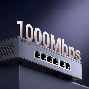 Коммутатор Ugreen на 6 портов 1Gb/s Ethernet с PoE - серый