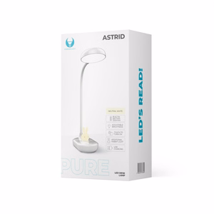 Desk LED Lempa 4,5W with bunny light PURE FLB-30 ASTRID baltas Forever Light