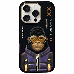 Nimmy Cool&Cute 2.0 Beždžionės dėklas telefonui iPhone 16 Pro Max - juodas