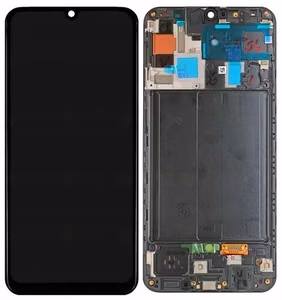 LCD экран Samsung A505 A50 2019 с тачскрином и рамкой чёрный OLED (реальный размер)