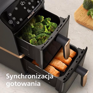 Philips Dual Basket Airfryer NA462/70 4000 Series Power 2750 W Capacity 10 L Rapid Air technology Black