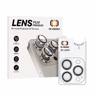 Tempered glass Tel Protect 3D Lens on camera for Iphone 13 Pro/13 Pro Max blue (lens 3 pieces)