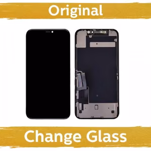 LCD дисплей совместимый с iPhone 11 чёрный (версия LG + металлическая пластина) (Renewed: China)